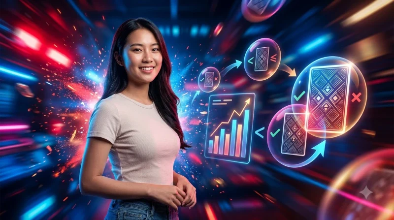 Ảnh so sánh cách chặn bài tiến lên truyền thống và cách chơi hiện đại trên nền tảng trực tuyến