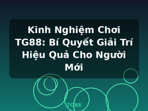 Kinh Nghiệm Chơi TG88: Bí Quyết Giải Trí Hiệu Quả Cho Người Mới - TG88