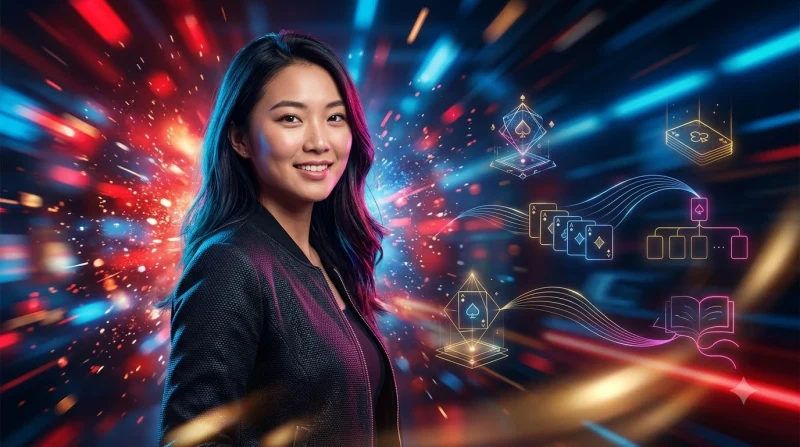 so-tay-thuat-ngu-blackjack-voi-kinh-lup-va-chip-vang-tren-ban-casino-toi-mau Sổ tay thuật ngữ blackjack với kính lúp và chip vàng trên bàn casino tối màu