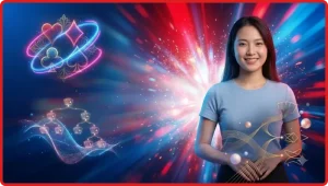 Sổ tay thuật ngữ blackjack với kính lúp và chip vàng trên bàn casino tối màu